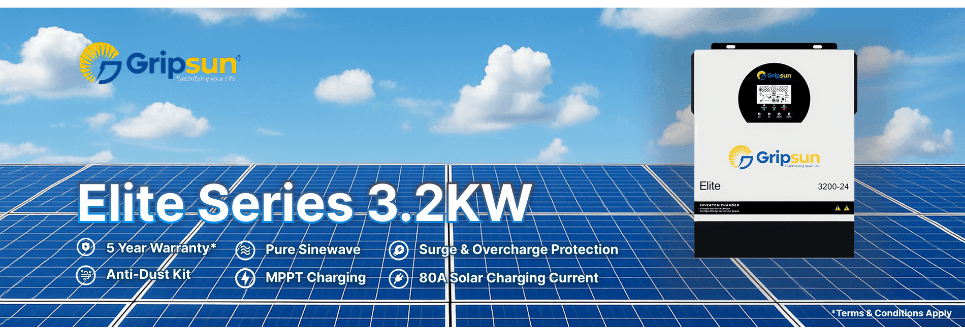 Gripsun Elite 3.2 KW Solar Inverter