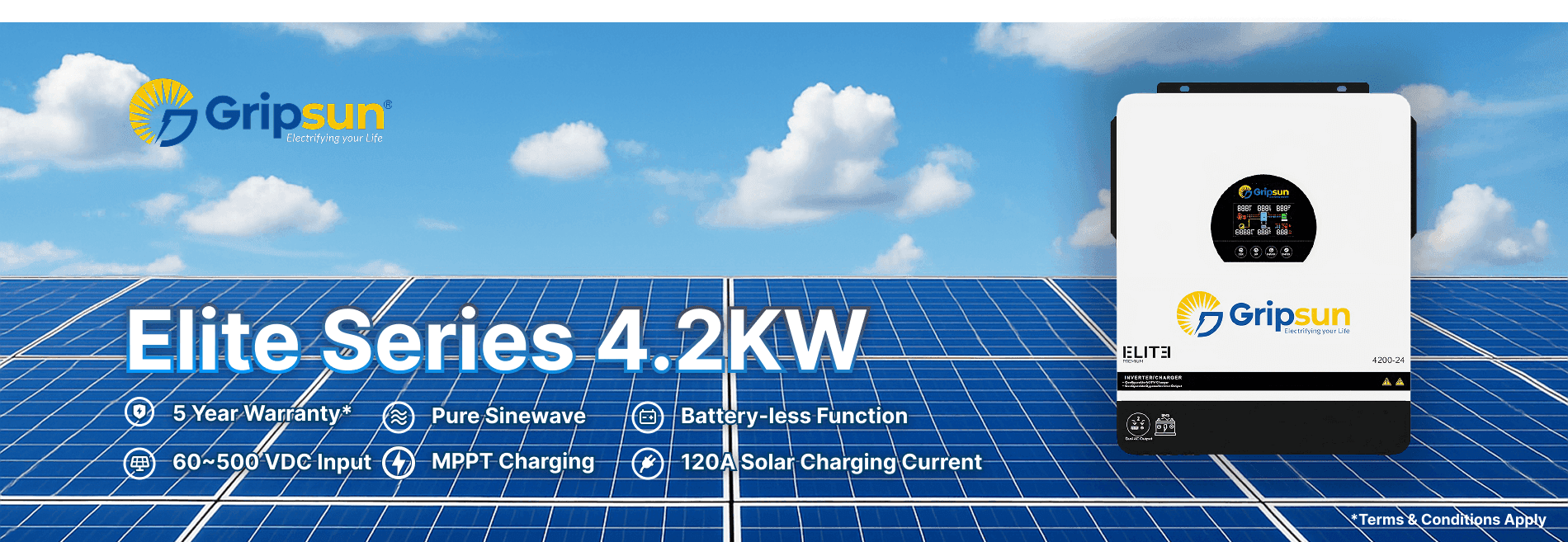 Gripsun Elite Series 4.2 KW Solar Inverter