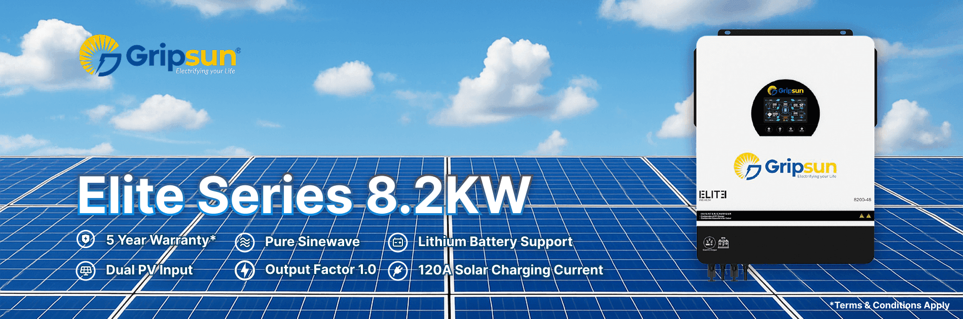 Gripsun Elite Series 8.2 KW Solar Inverter