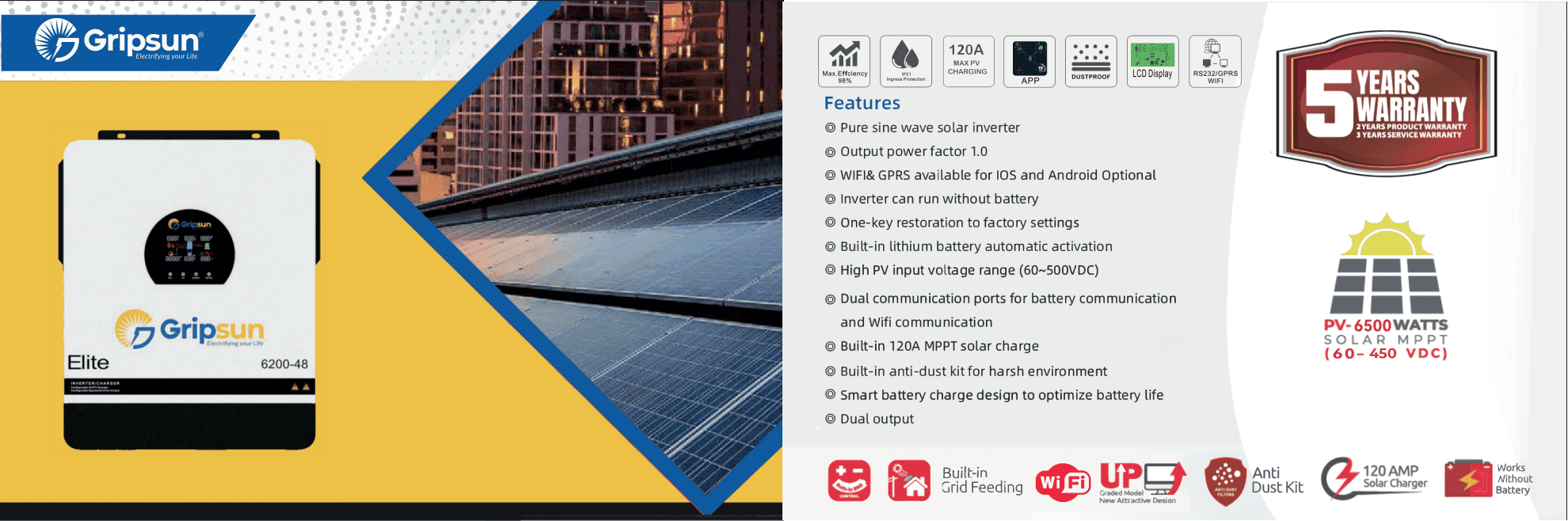 Gripsun Elite 6.2 KW Features